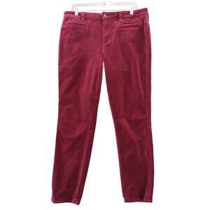 Lands End Mid‎ Rise Slim Velour Pants Women's Size 14 Petite